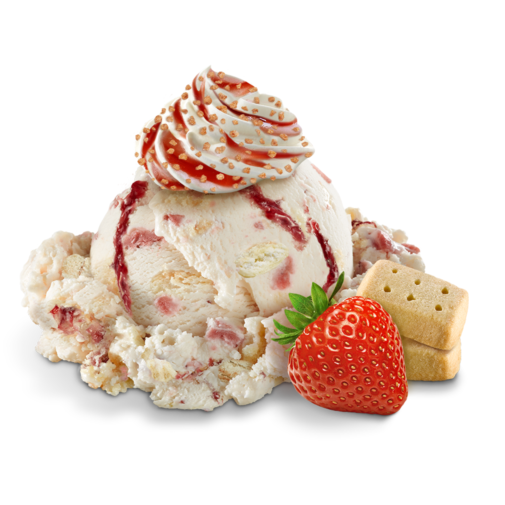 Scoop of ice cream with ingredients on the side